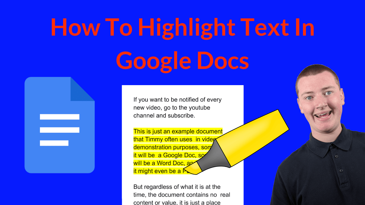 How To Highlight Text In Google Docs Tech Time With Timmy