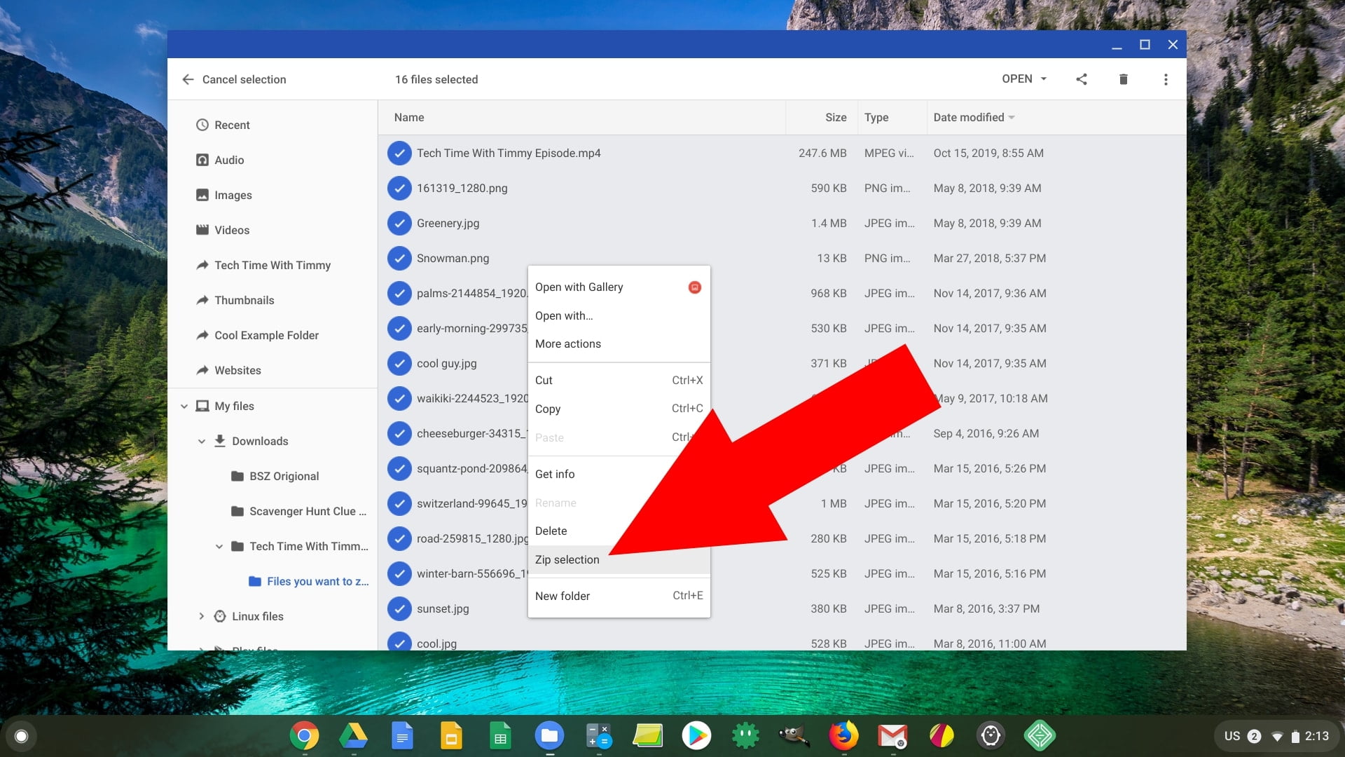 how to zip a file on chromebook