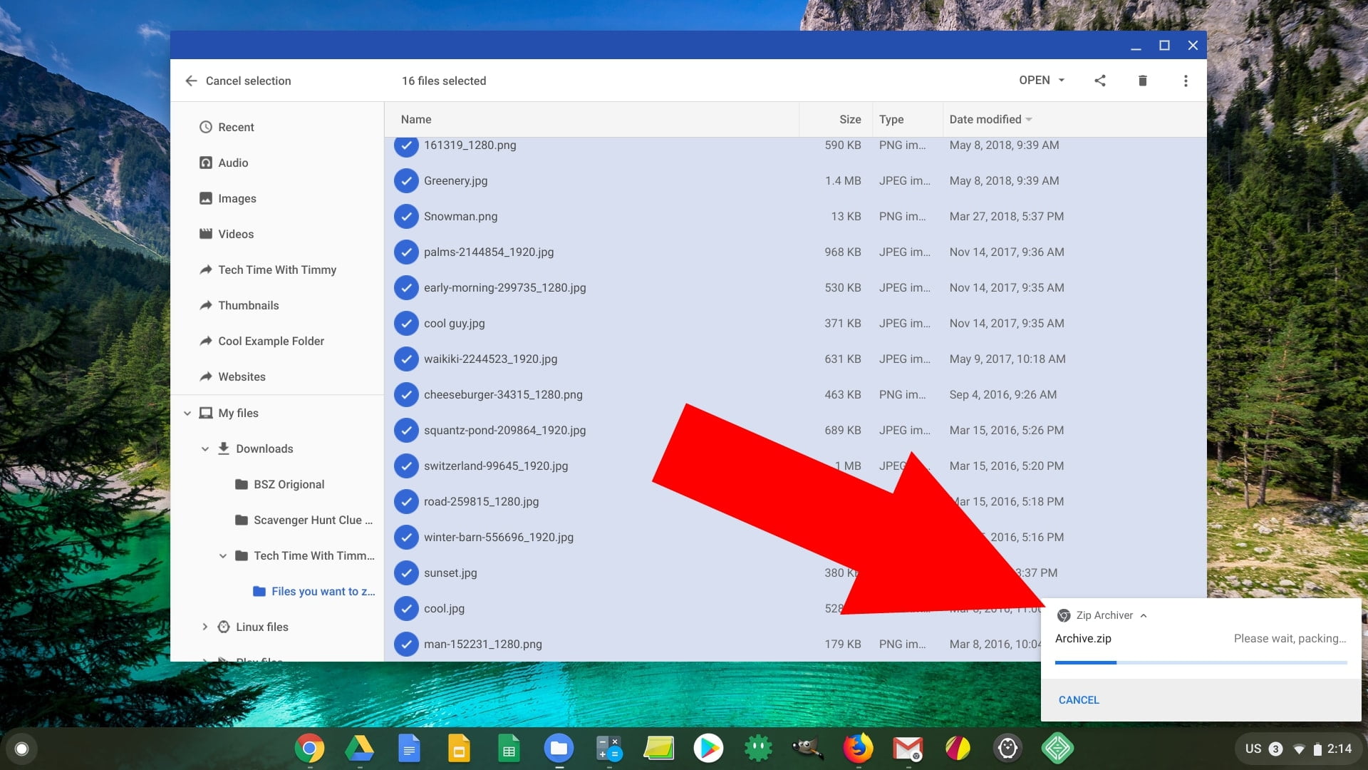 how to zip files on chromebook
