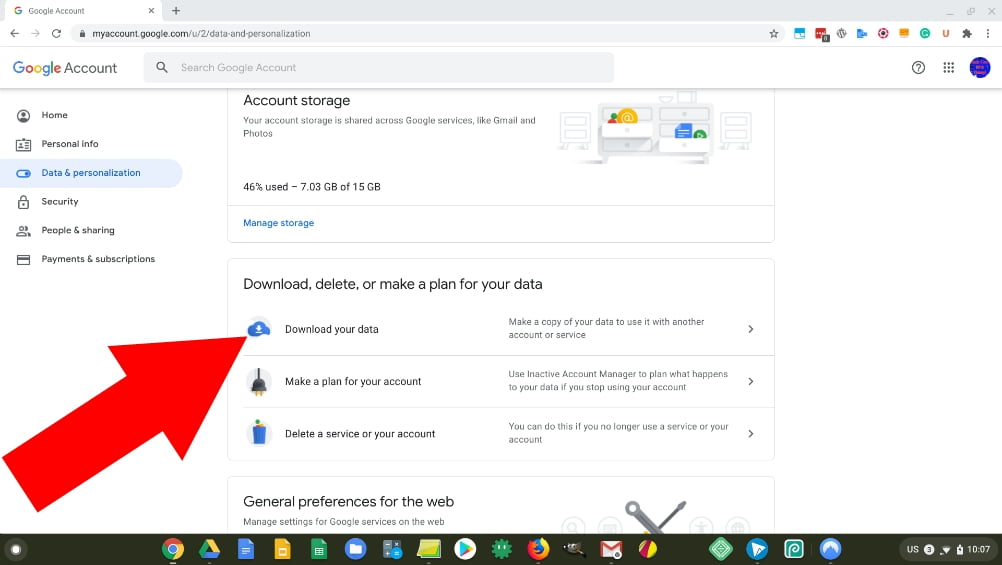how to download items from google drive