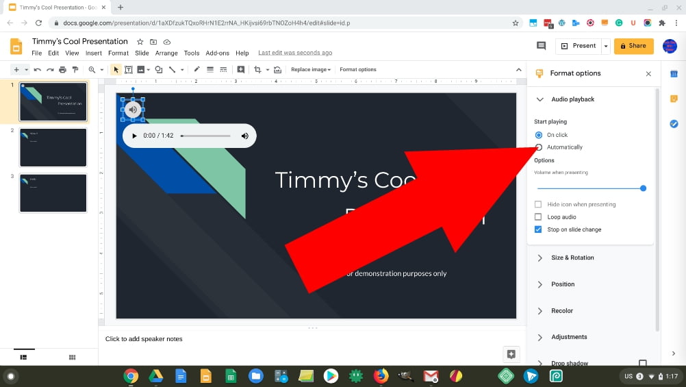 how to download a google slides presentation with audio