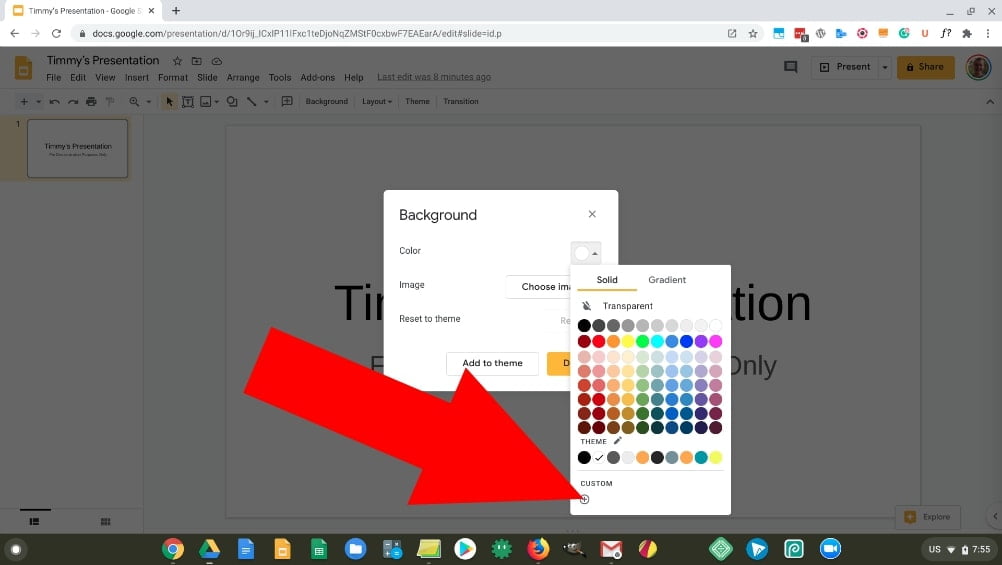 how to fade background in google slides