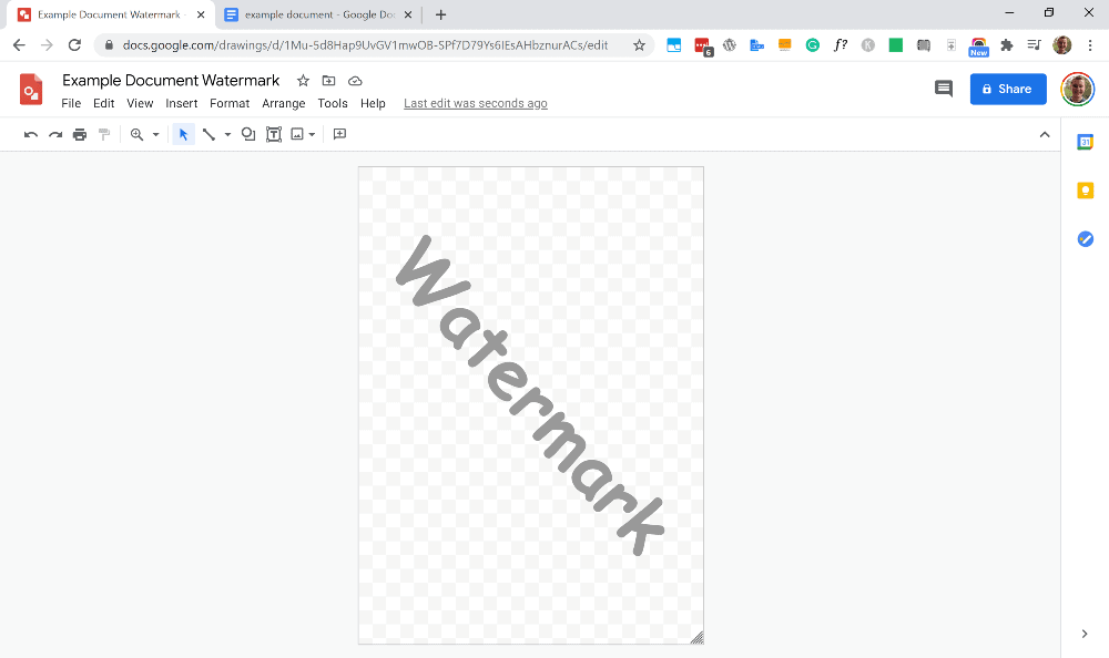 how to add watermark google docs
