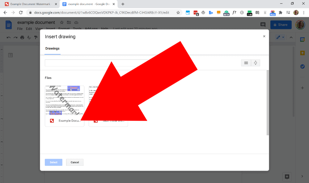 how to create a watermark on google docs