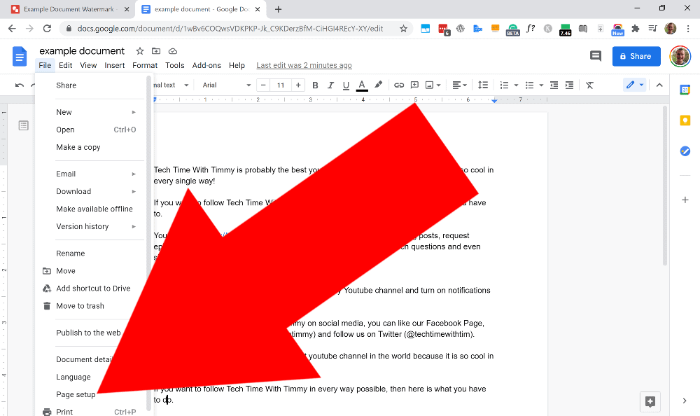 how to do a watermark in google docs