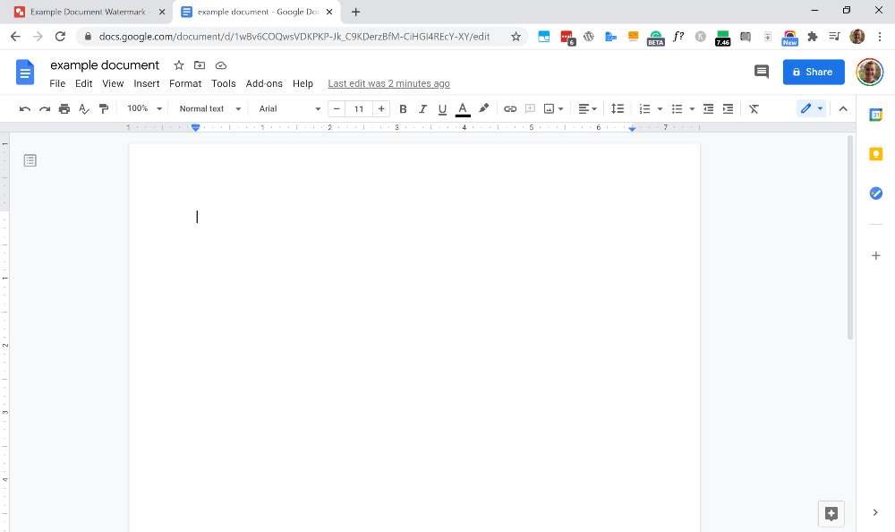 how to do a watermark on google docs