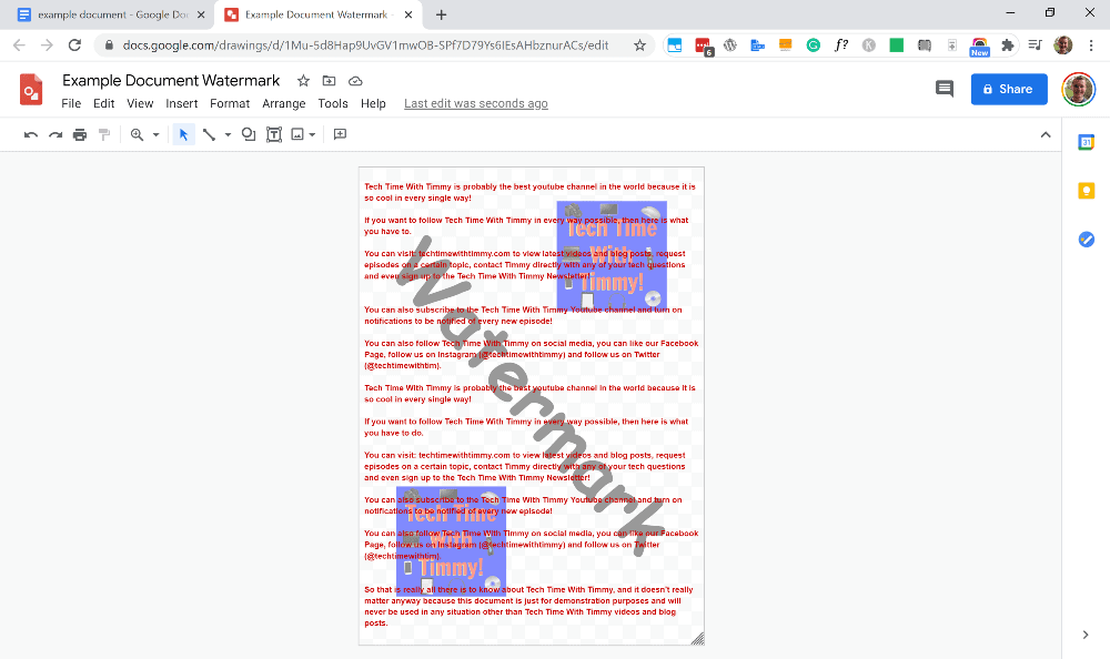 how to edit a watermark in google docs