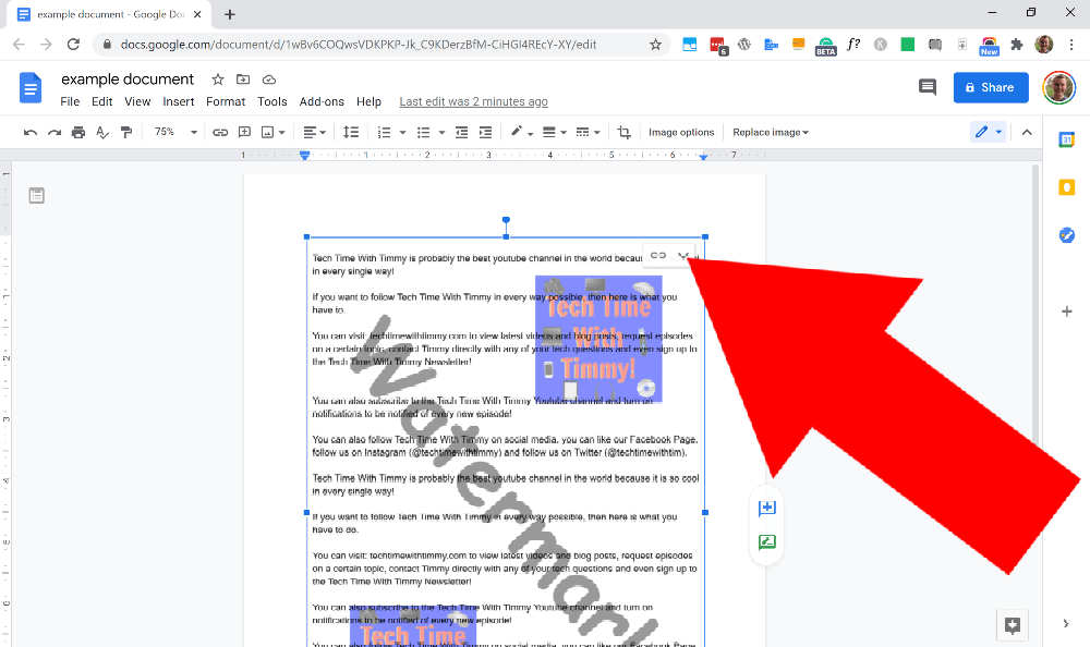 how to insert a watermark on google docs