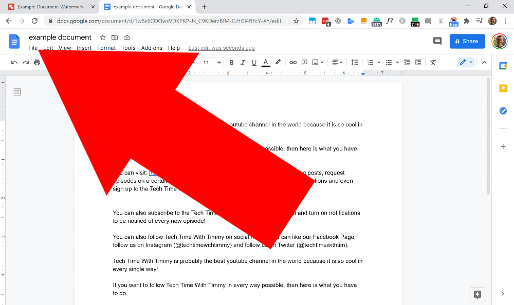 how to put a watermark in google docs