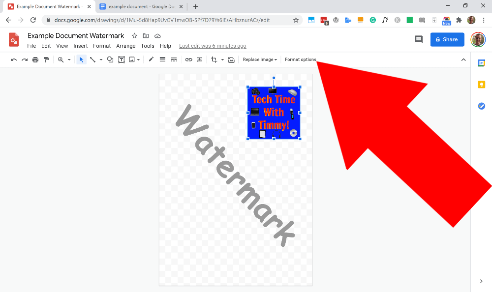how to put a watermark on google docs