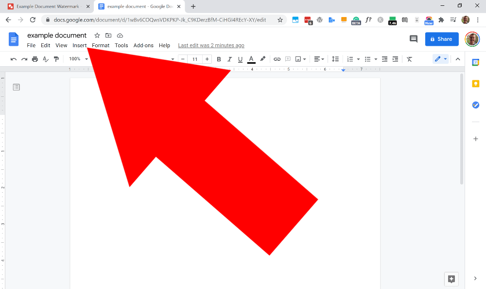 how to put watermark on google doc