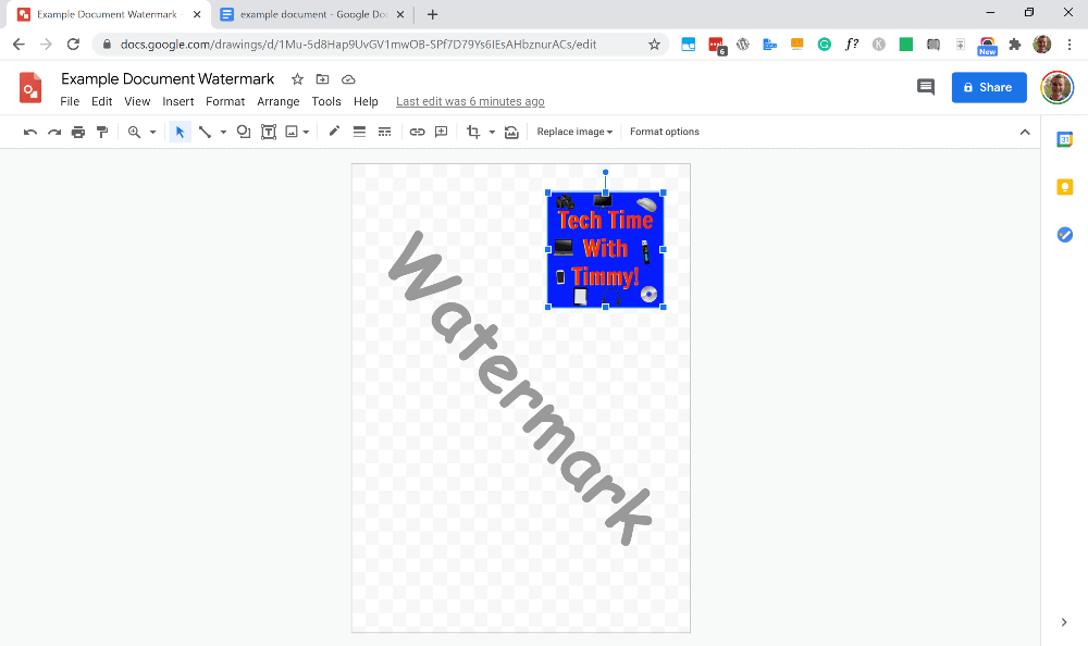how to put watermark on google docs