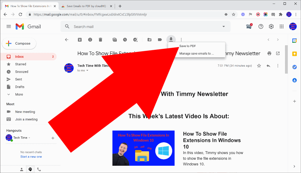 how to save gmail emails with attachments