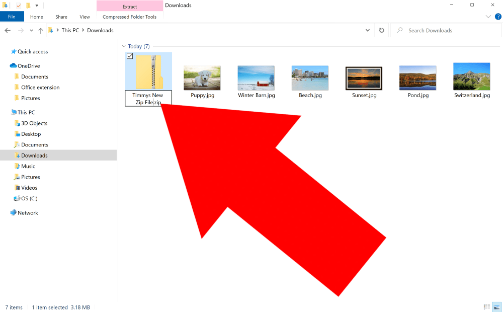 how to zip a folder on windows 10