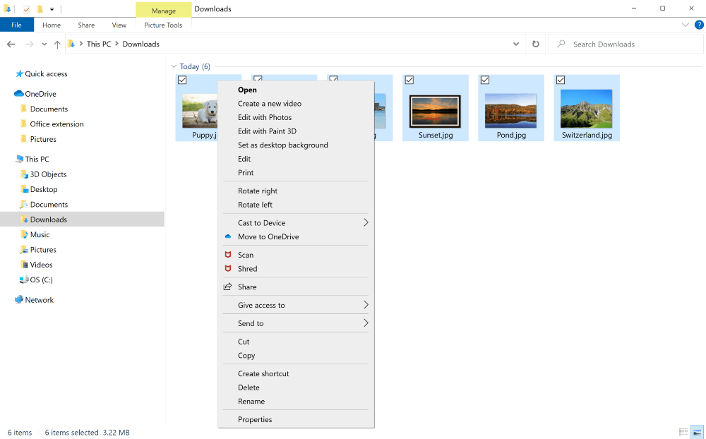 how to zip files windows 10