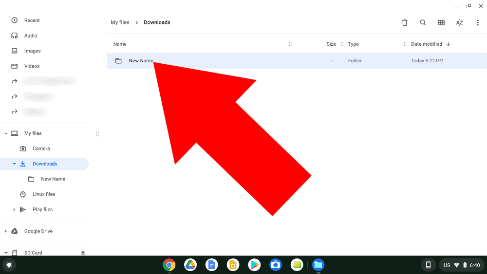 how do i create a folder on my chromebook desktop