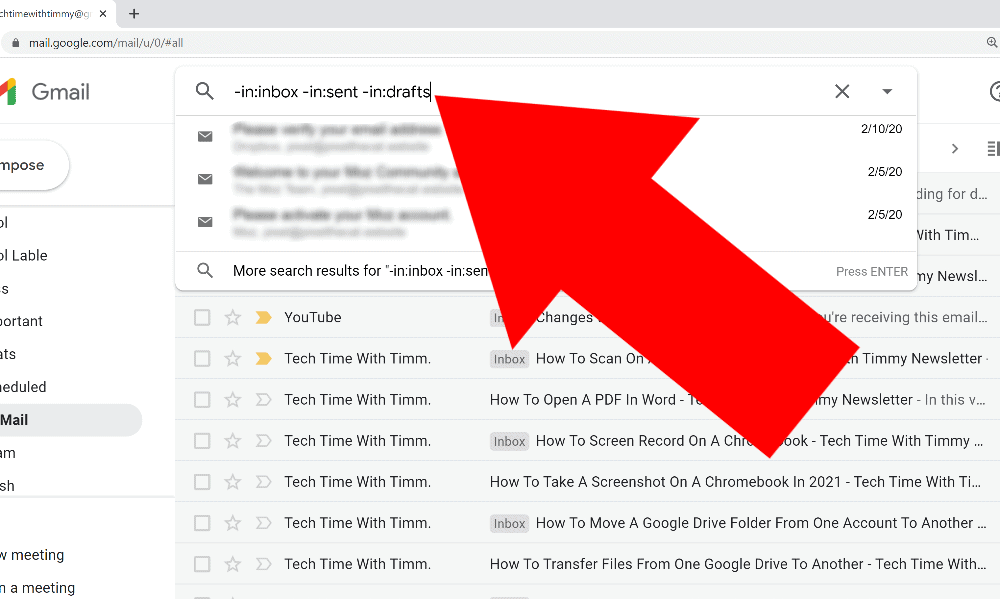 how to see archived emails in gmail