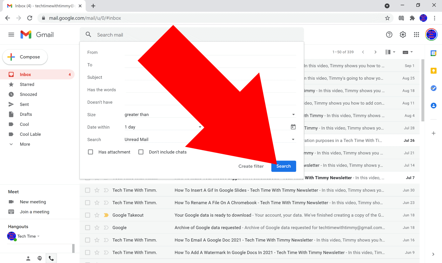 how to see unread emails in gmail