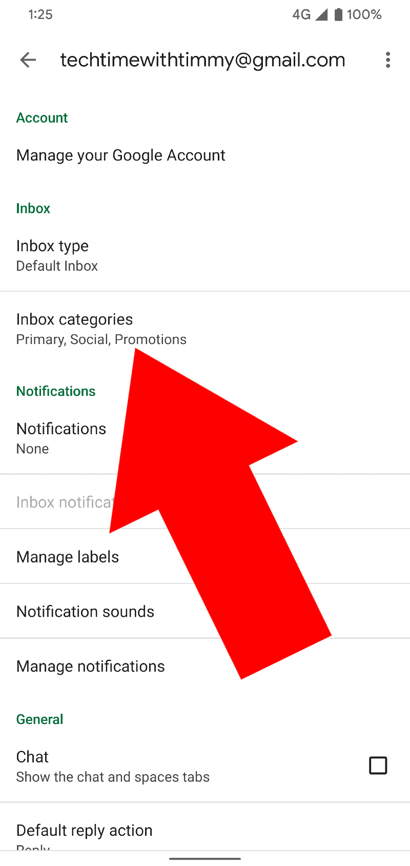 delete categories in gmail
