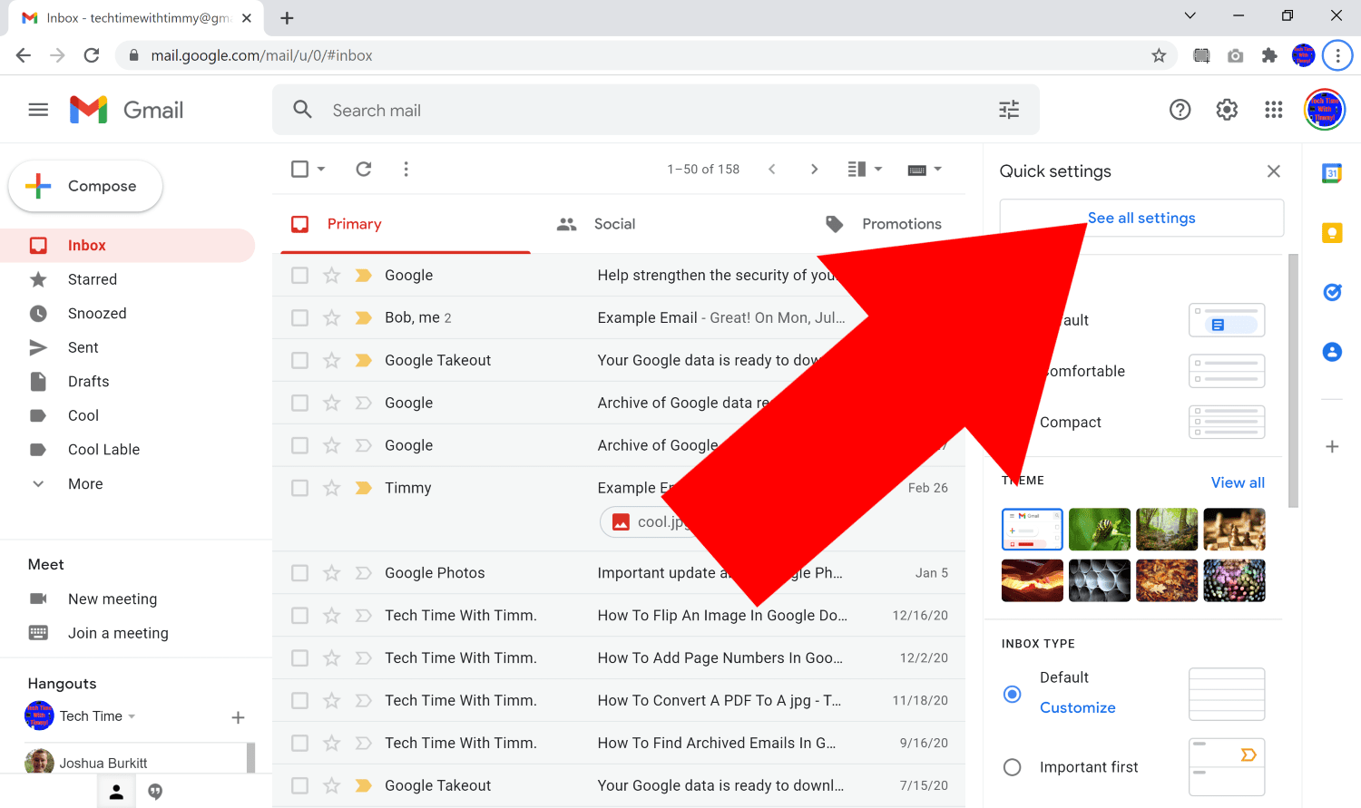 how to remove social and promotions from gmail