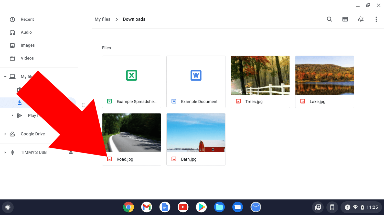 how to transfer photos from chromebook to usb