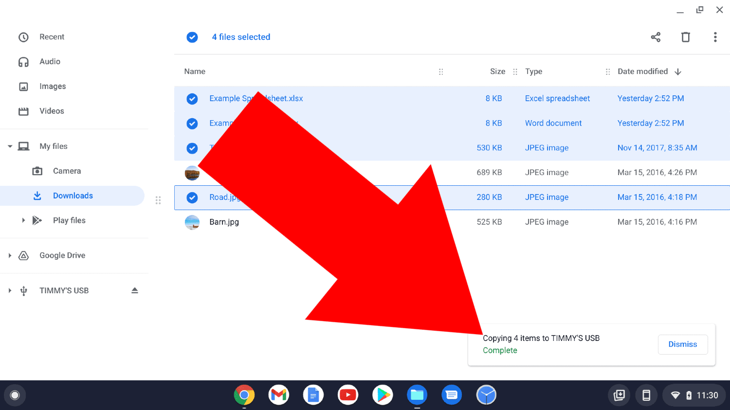 how to transfer photos from flash drive to chromebook