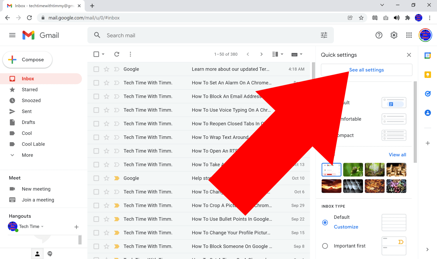 gmail offline settings