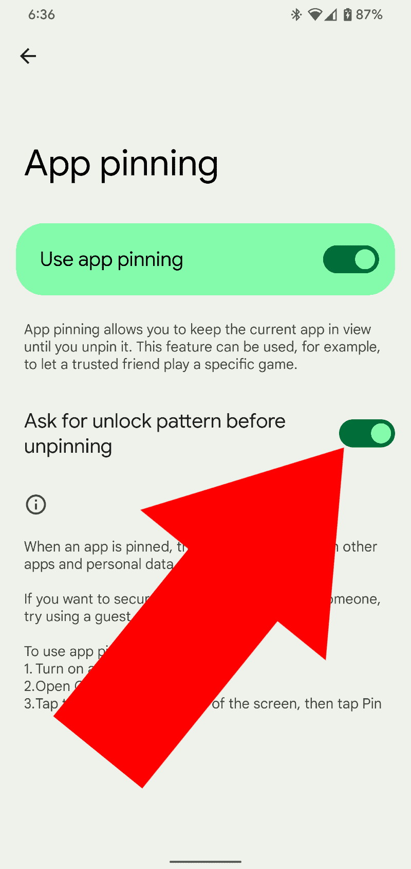 how to unpin apps on android