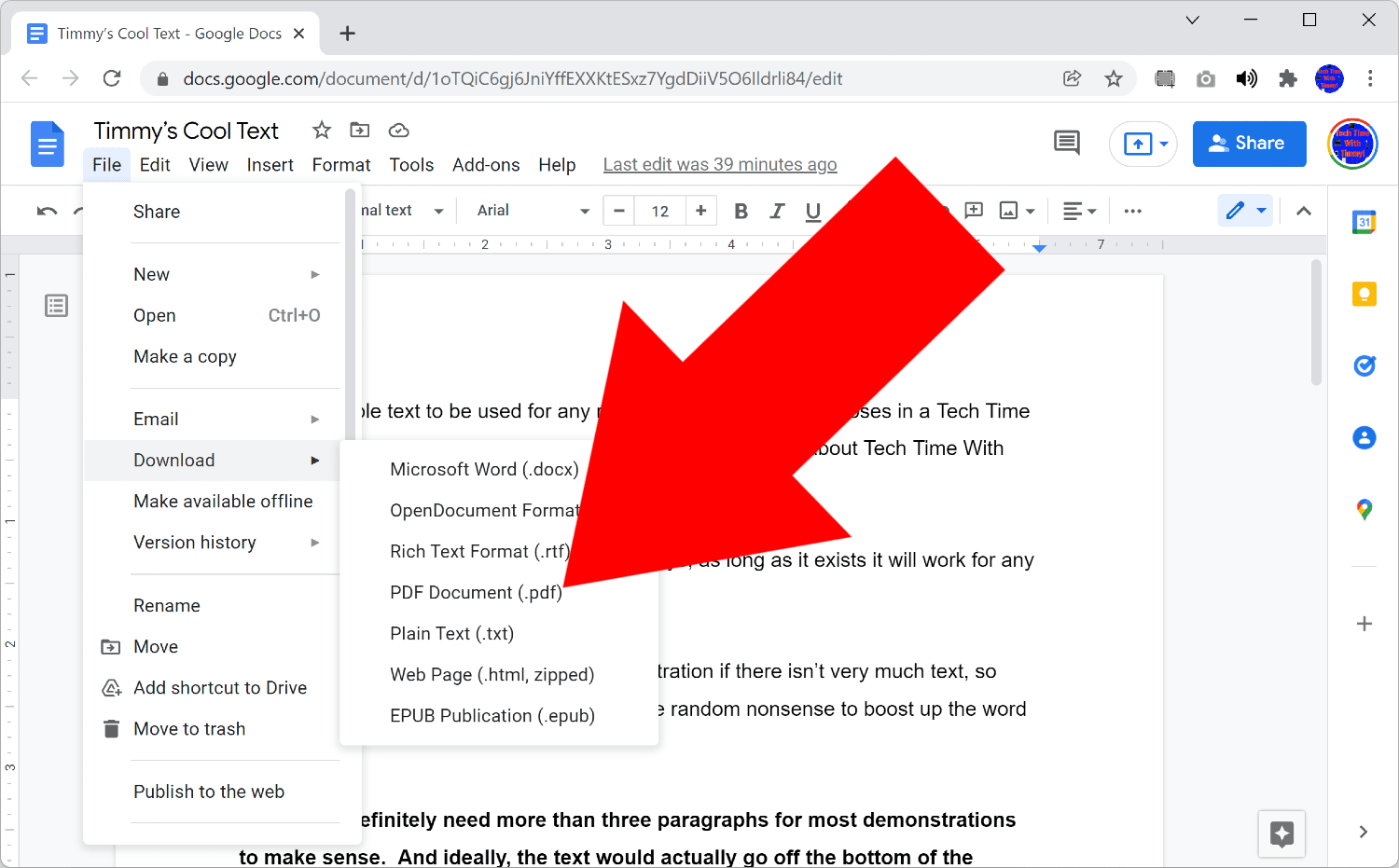 how do i save a google doc as a pdf