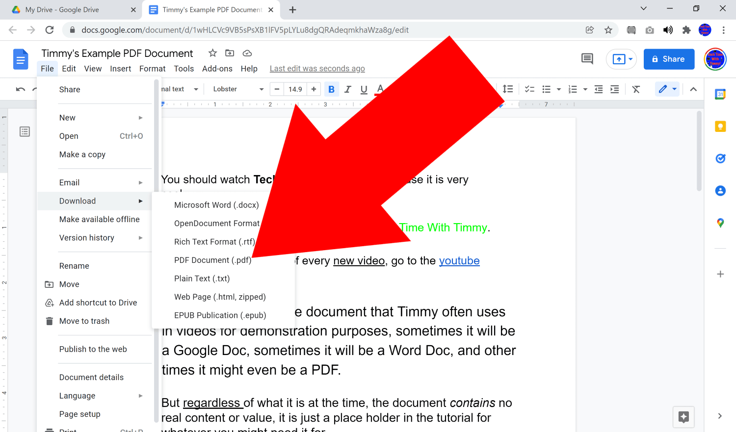 how to open a pdf on google docs