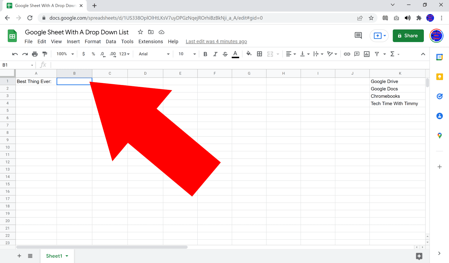 how to add a drop down in google sheets