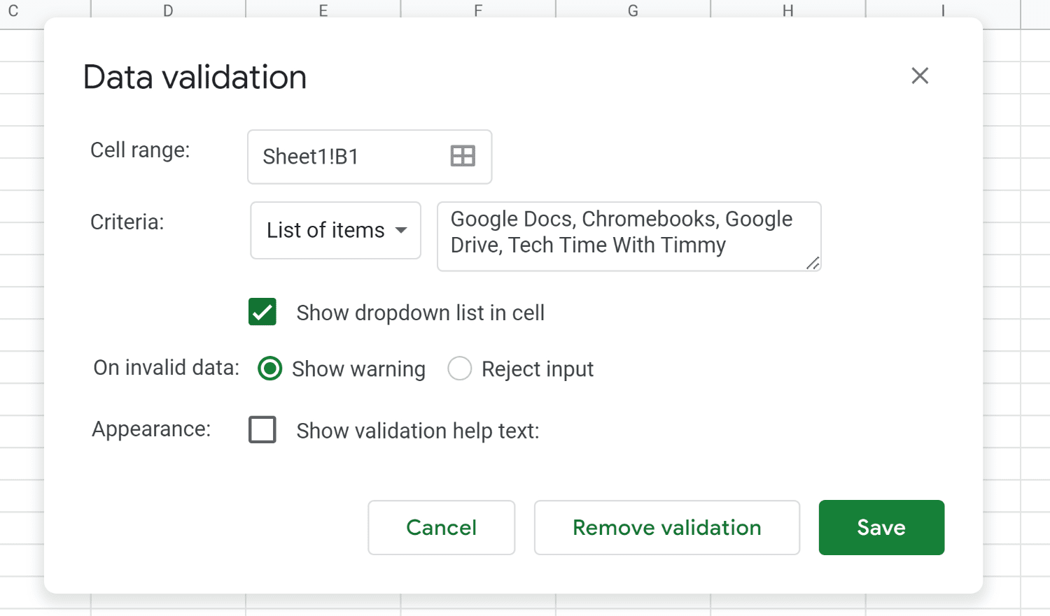 how to add drop down in google sheets