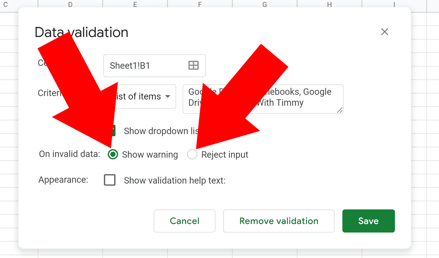how to create a dropdown in google sheets