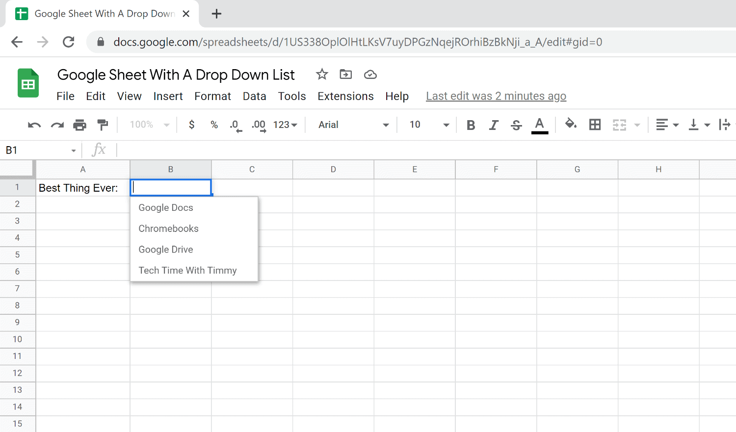 how to do drop down in google sheets