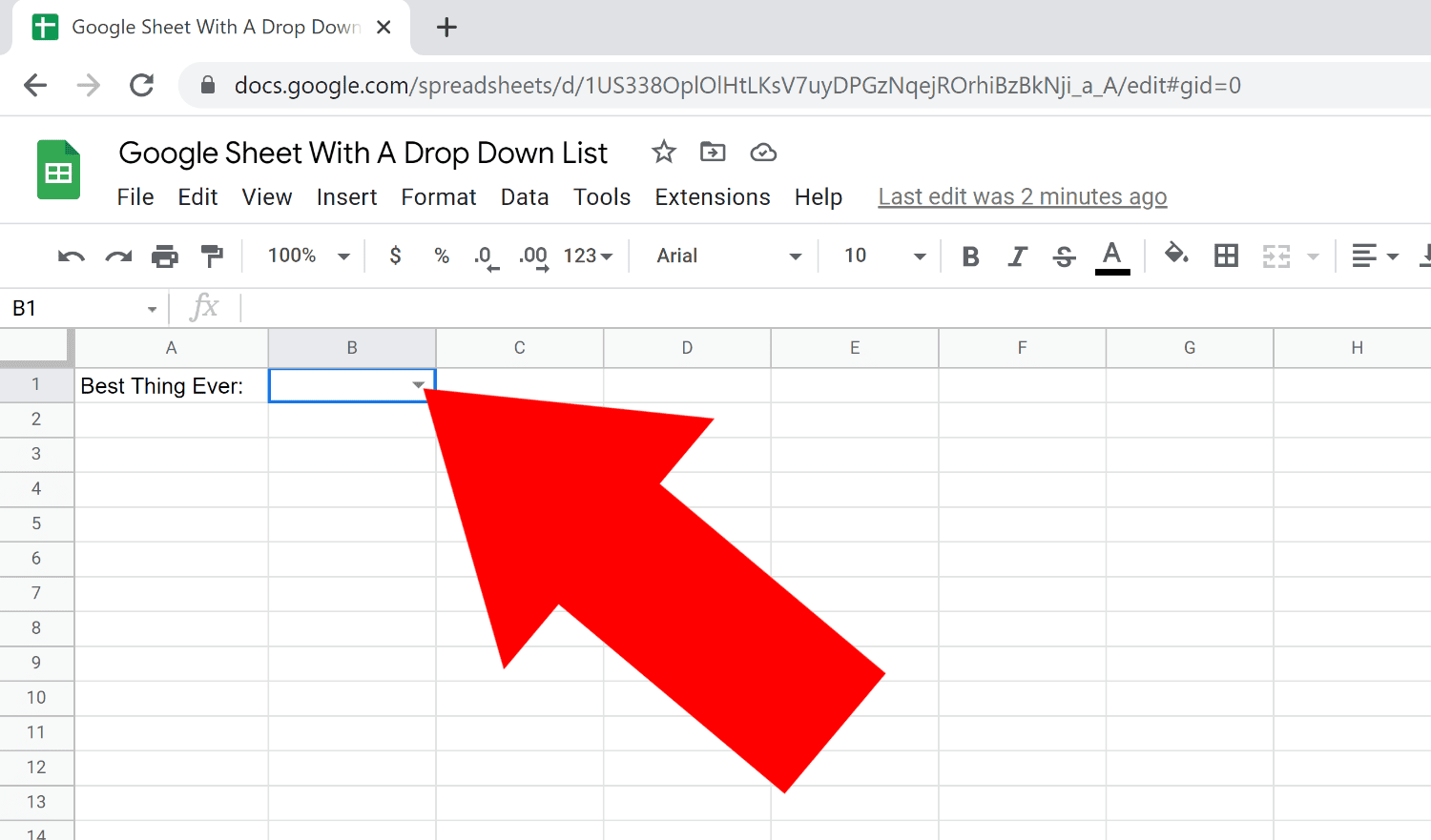 how to insert drop down in google sheets