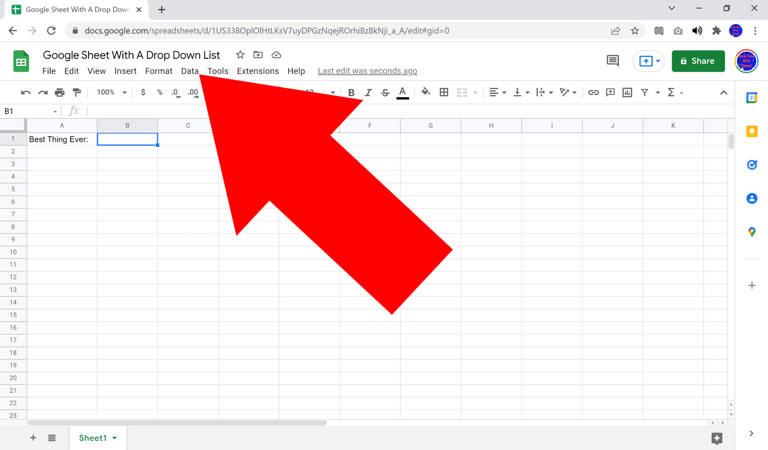 how to make a drop down list in google sheets