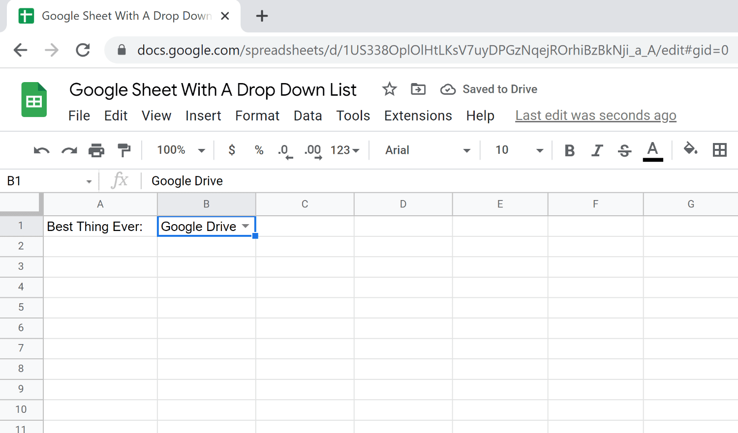 how to make a dropdown in google sheets