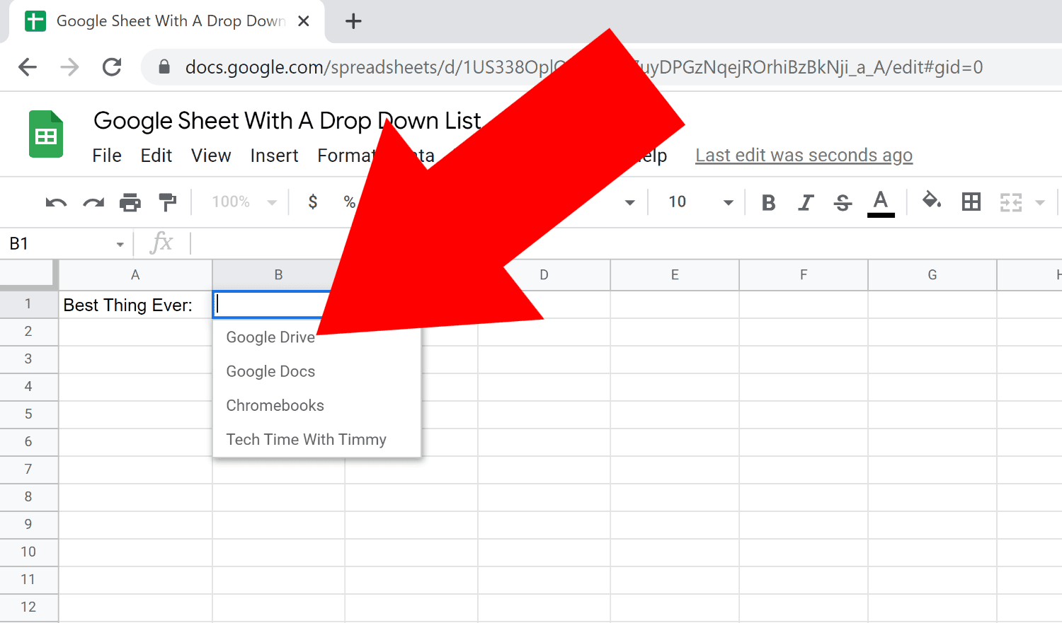 how to make a list in google sheets