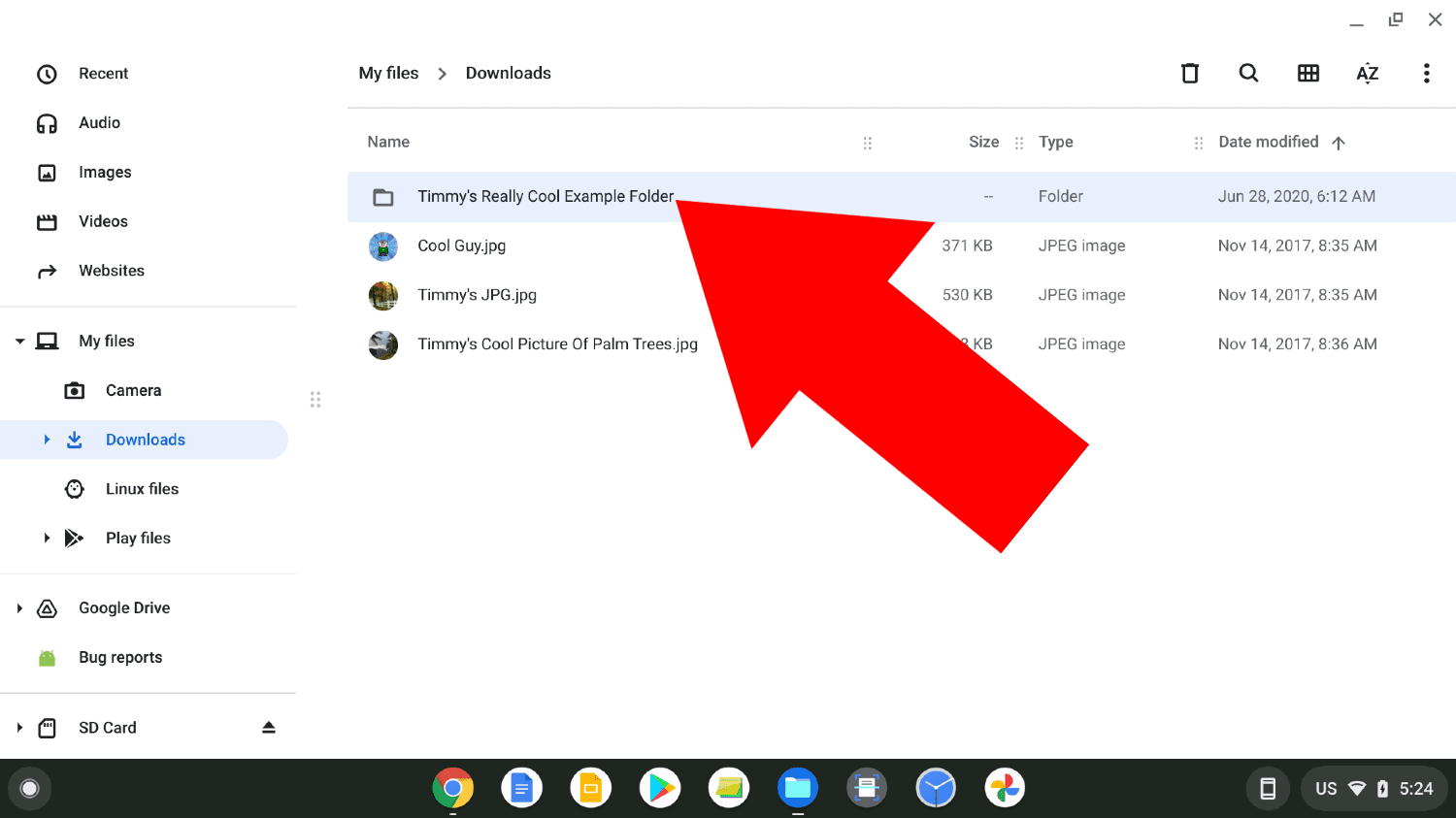 how to rename a folder on a chromebook