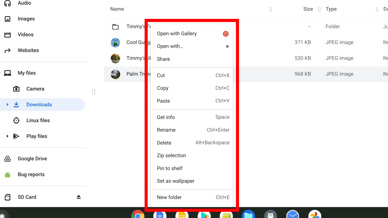 how to rename files on chromebook