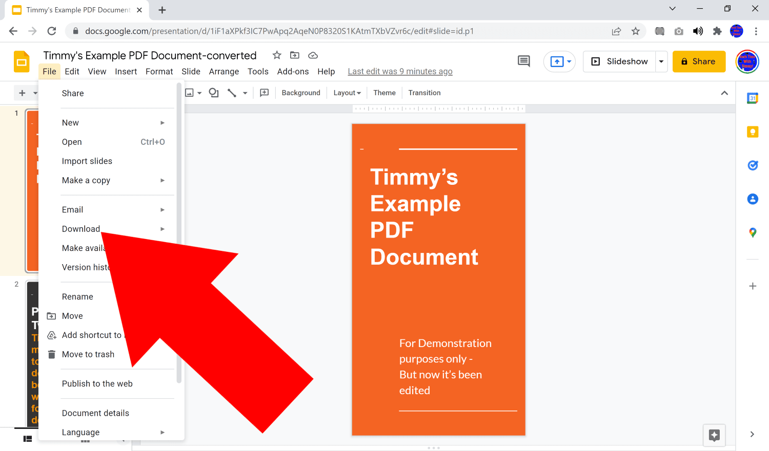 convert pdf into google slides
