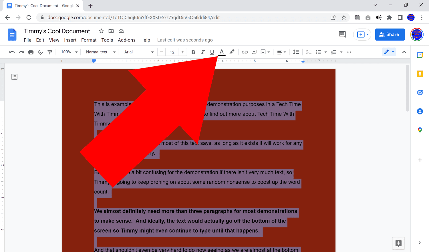 how to change color of page in google docs