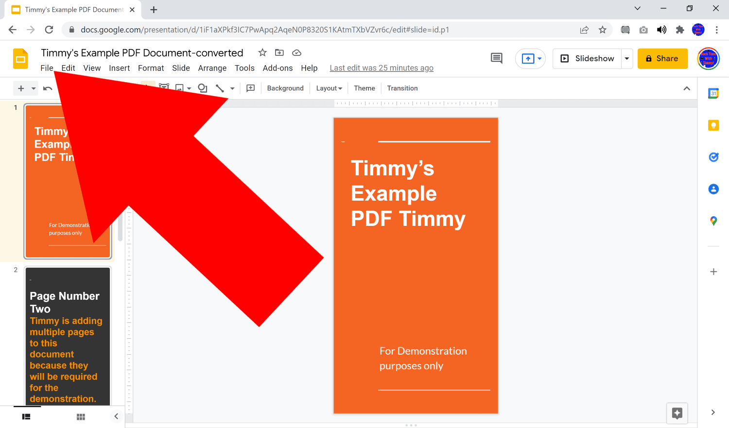 how to import pdf into google slides