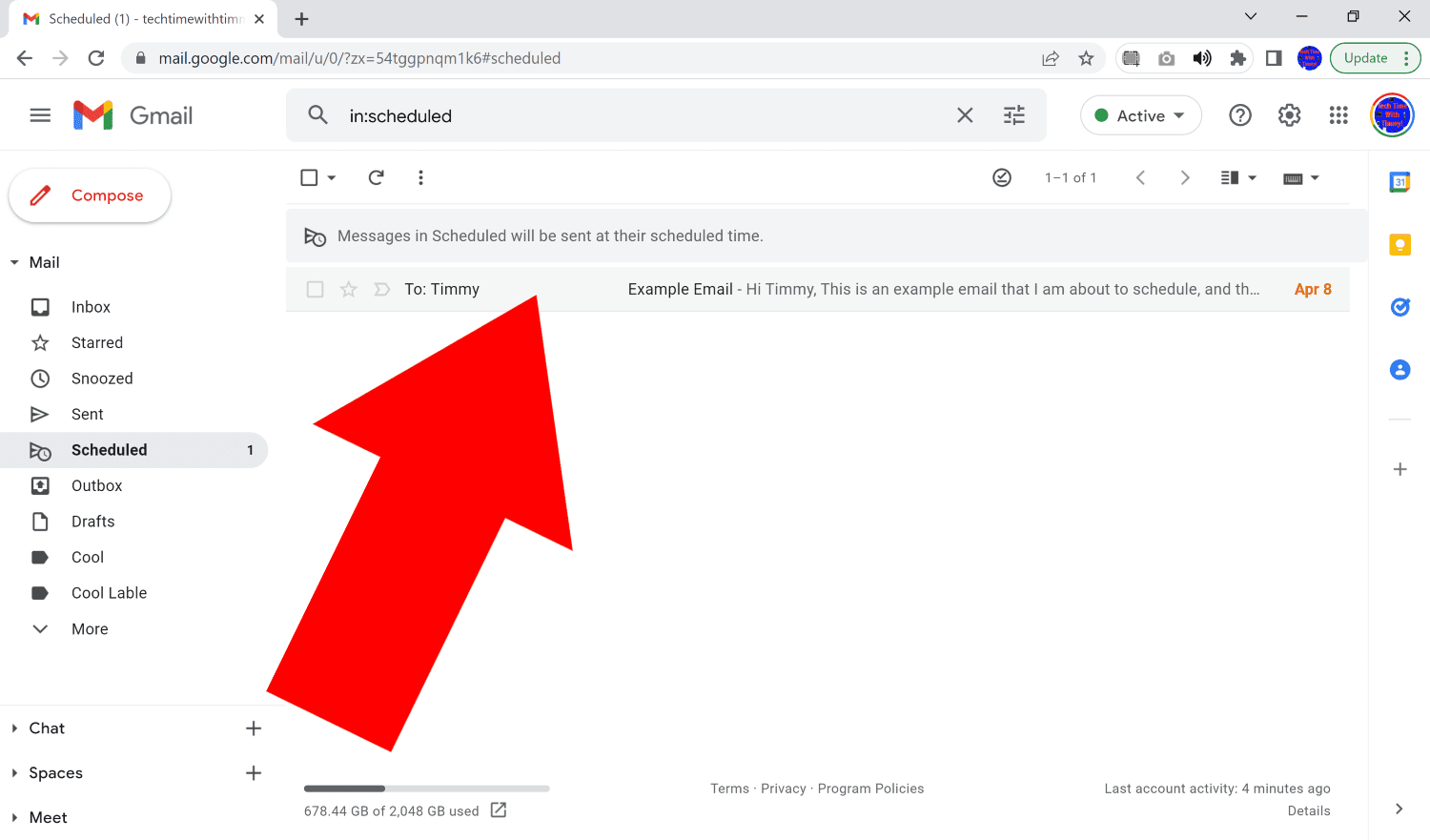 how do you schedule an email in gmail