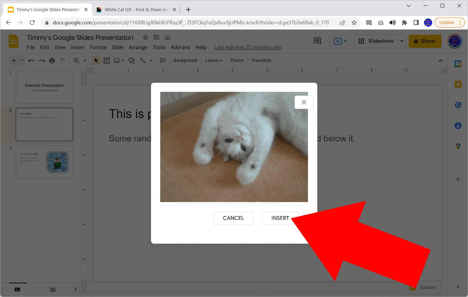 how to add a gif in google slides