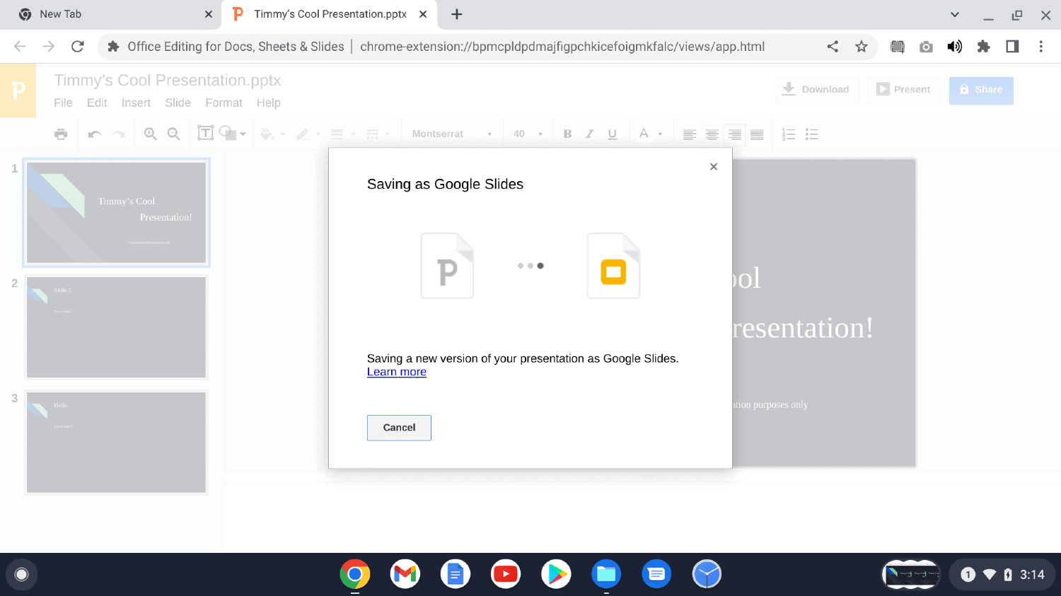 how to open ppsx file on chromebook