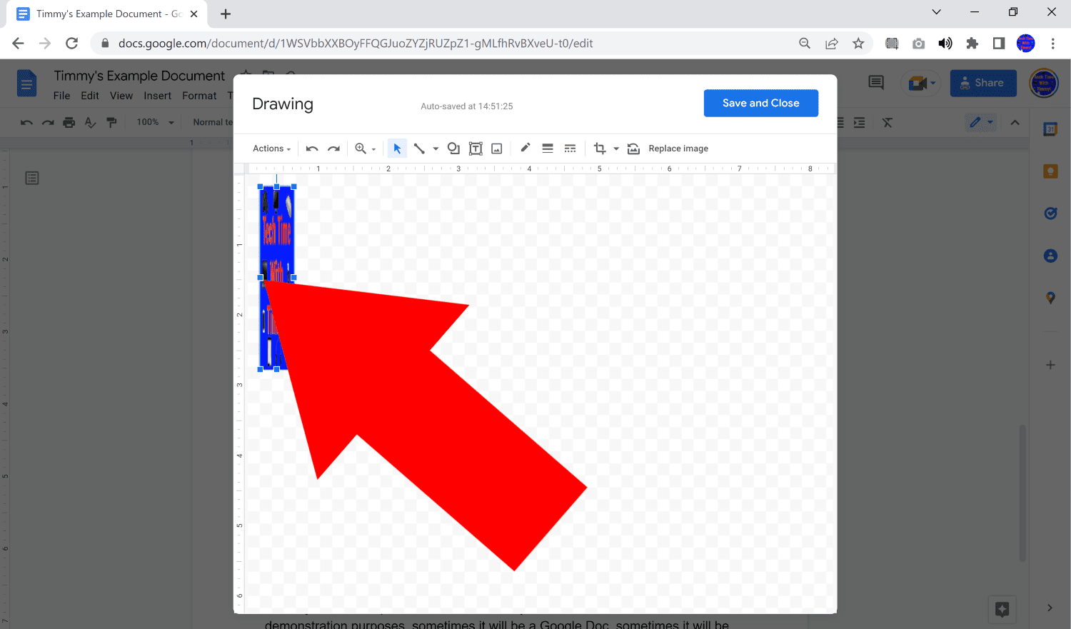 how to rotate a picture in google docs
