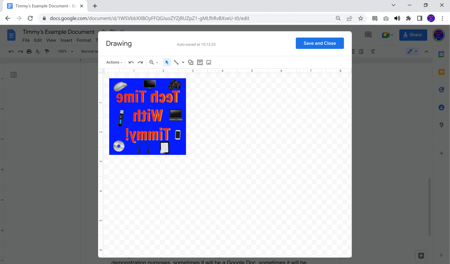 rotate picture google docs