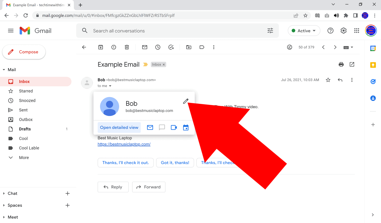 how to add an email to contacts in gmail