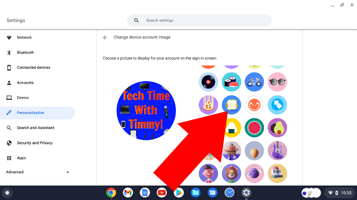 how to change your picture on chromebook